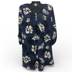 Lush Floral Mini Swing Dress